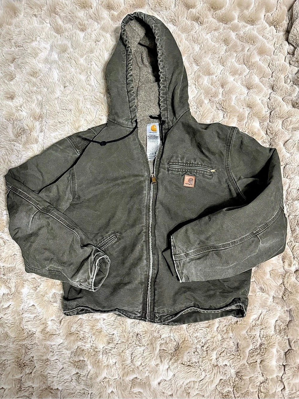 Carhartt Sherpa Lined Hooded Jacket Green